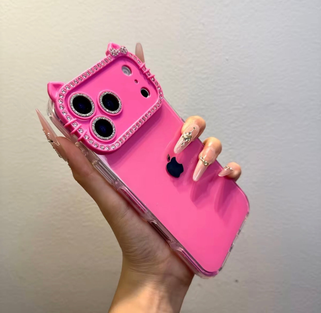 Kitty Rhinestone iPhone Case – Full Protection